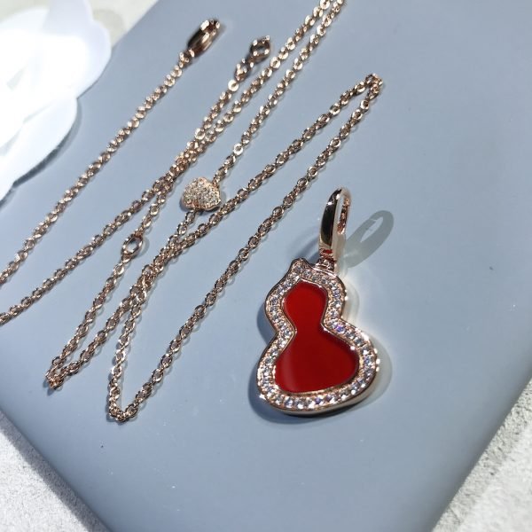 New Wulu Legend Series Gourd Necklace in Rose Gold